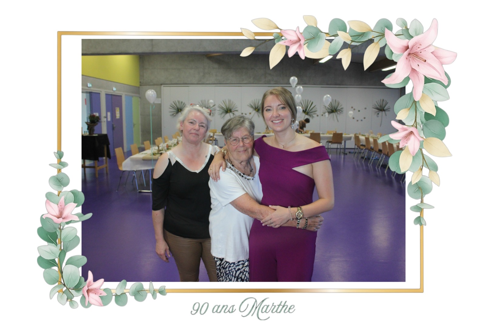 Anniversaire des 90 ans de Marthe, organisé par sa petite-fille avec Estelle et son photobooth.
