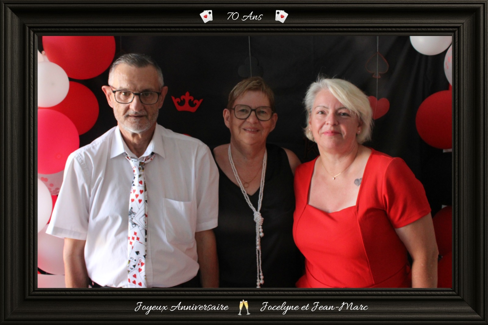 Location borne photo pour anniversaire : 70 ans de Jocelyne et Jean-Marc, idéal aussi pour mariages, soirées privées et événements d’entreprise.