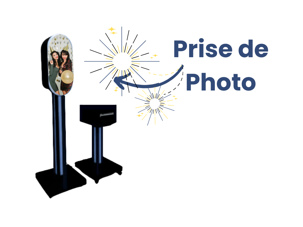 Photobooth-Moderne-Forbach Photobooth innovant Forbach avec écran miroir noir, LED personnalisables et reflex Canon 2000D