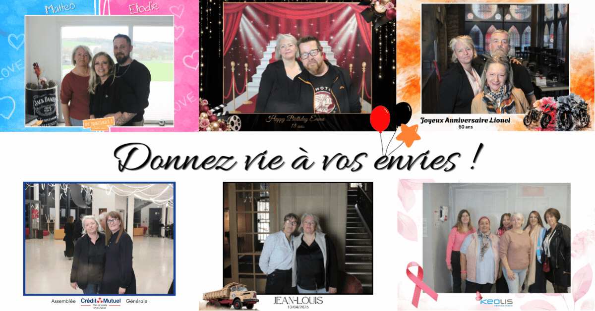 Créations faites par Estelle Photobooth à la demande de ces prestataires pour leurs événements.